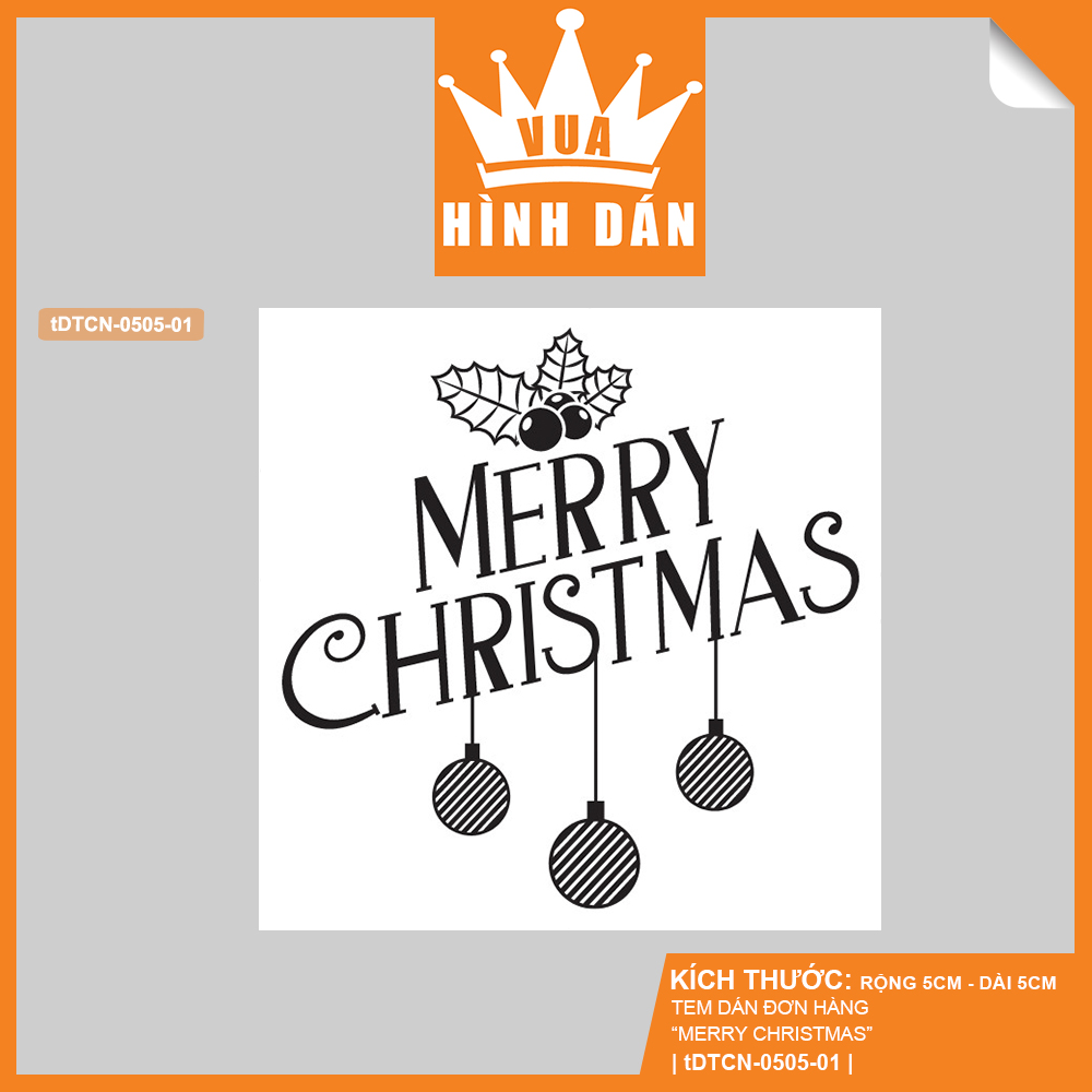 Set 50/100 sticker MERRY CHRISTMAS - tem dán chúc mừng sinh nhật, nhãn dán lên hộp quà, gói quà hoặc túi đựng sản phẩm, kiện hàng