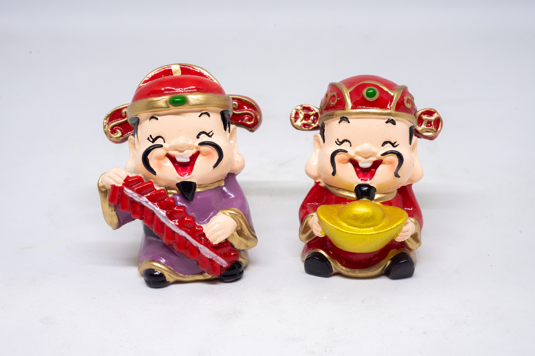 Cặp tượng Thần Tài trang trí ô tô cao 7cm