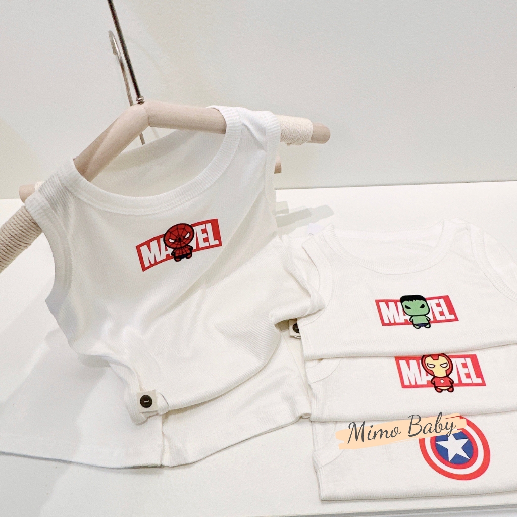 Bộ quần áo ba lỗ tăm lạnh in hình các siêu anh hùng cho bé QA99 Mimo Baby