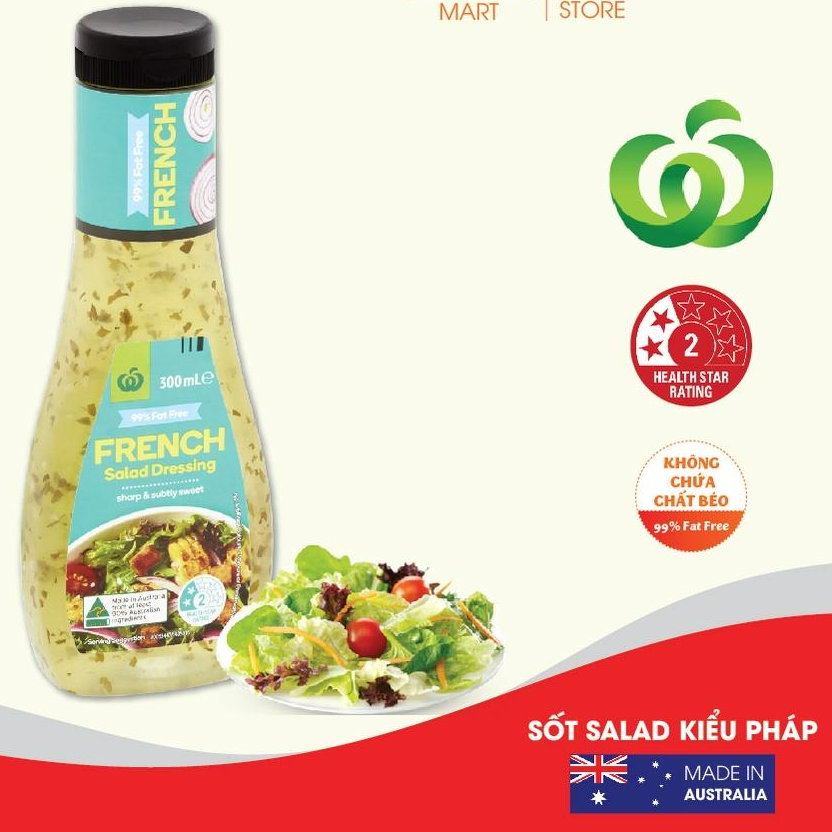 Sốt Salad Kiểu Pháp - Woolworths French Salad Dressing 99% Fat Free 300mI