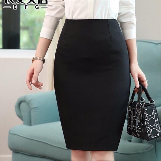 Chân váy bút chì dáng vừa tới gối 55cm đủ size XS-4XL