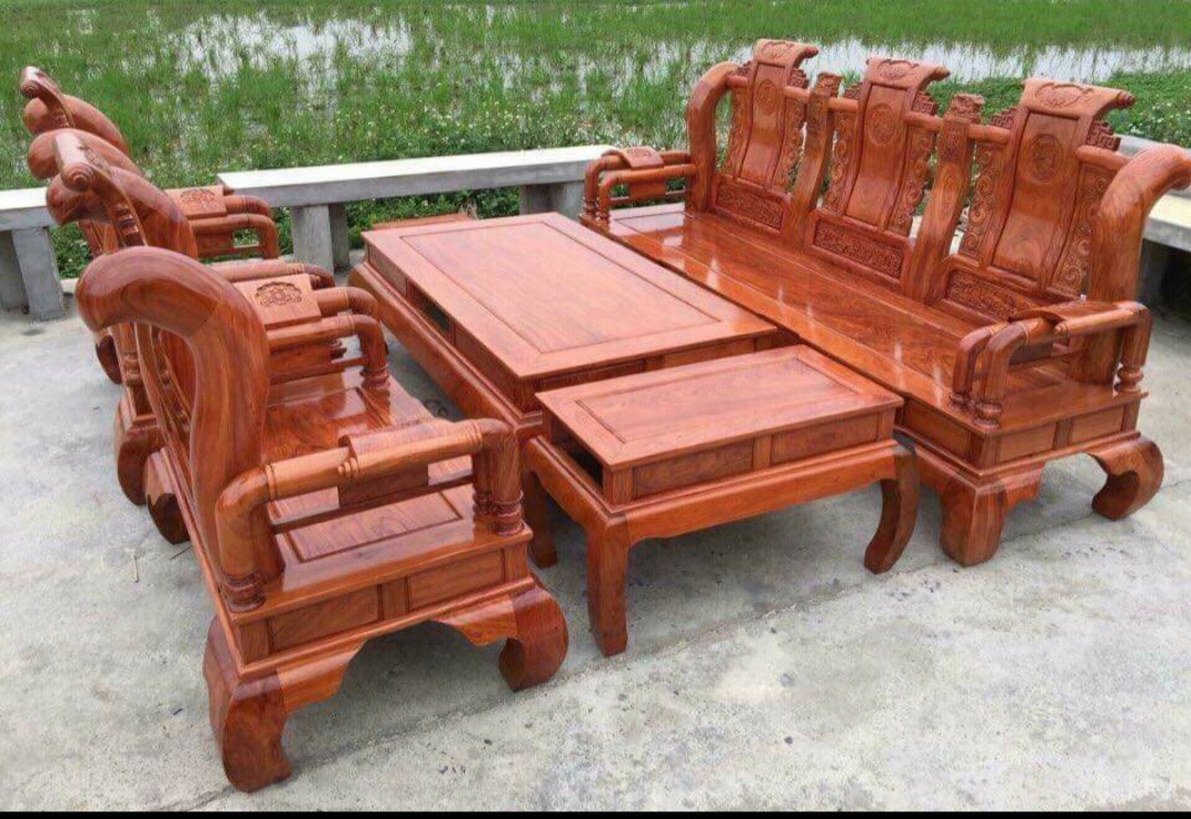 Bộ sofa Tần Thủy Hoàng gỗ hương cột 12
