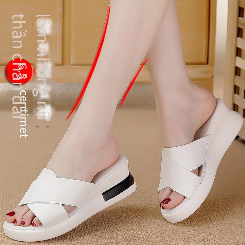 Dép xăng đan phong cách mới nhất dép đi trong nhà mùa hè dép đi ngoài trời giao hàng nhanh dép đi biển phiên bản Hàn Quốc tăng chiều cao