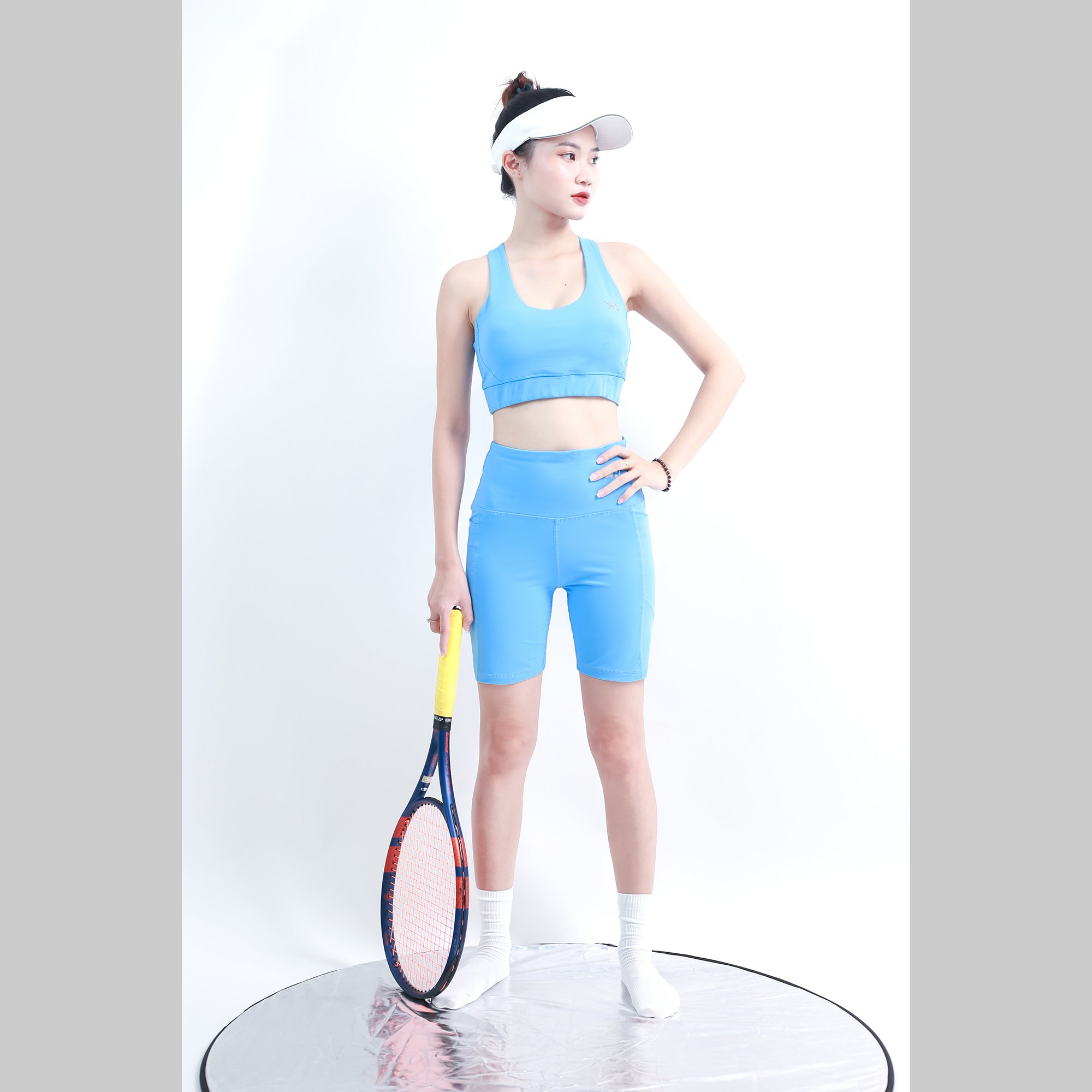 Set Bộ Đồ Tập Gym Quần BIKER + Áo Bra Tập Yoga Aerobic Chạy Bộ Co Giãn Tốt, Tôn Dáng, Kèm Mút Ngực CH057