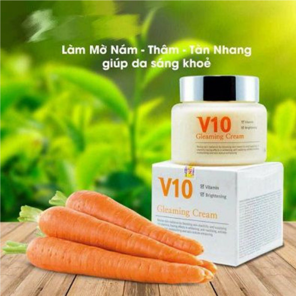 Kem dưỡng trắng da mặt cao cấp V10 Gleaming Cream Skinaz Hàn Quốc dưỡng trắng khỏe từ bên trong – 100ml -  Tặng kèm Túi Xách Thời Trang Cực Xịn