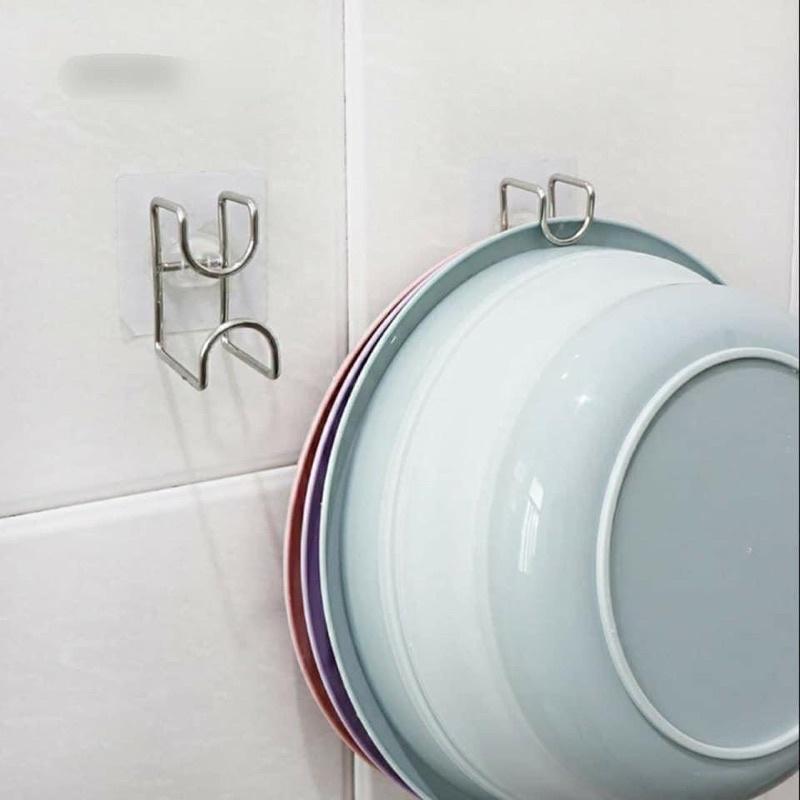 Móc treo thau chậu dán tường set 3 cái