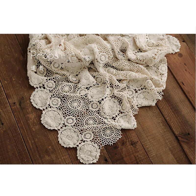 Sơ Sinh Đạo Cụ Chụp Ảnh Vintag Ren Bông Nền Chăn Phòng Thu Cho Bé Chụp Thảm Phụ Kiện Chụp Ảnh Rổ Chất Độn