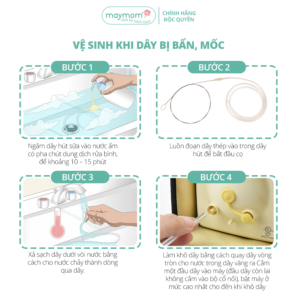 Dây Hút Sữa Medela Pump Thương Hiệu Maymom, Không Chứa BPA, An Toàn 100%, Vệ Sinh Dễ Dàng