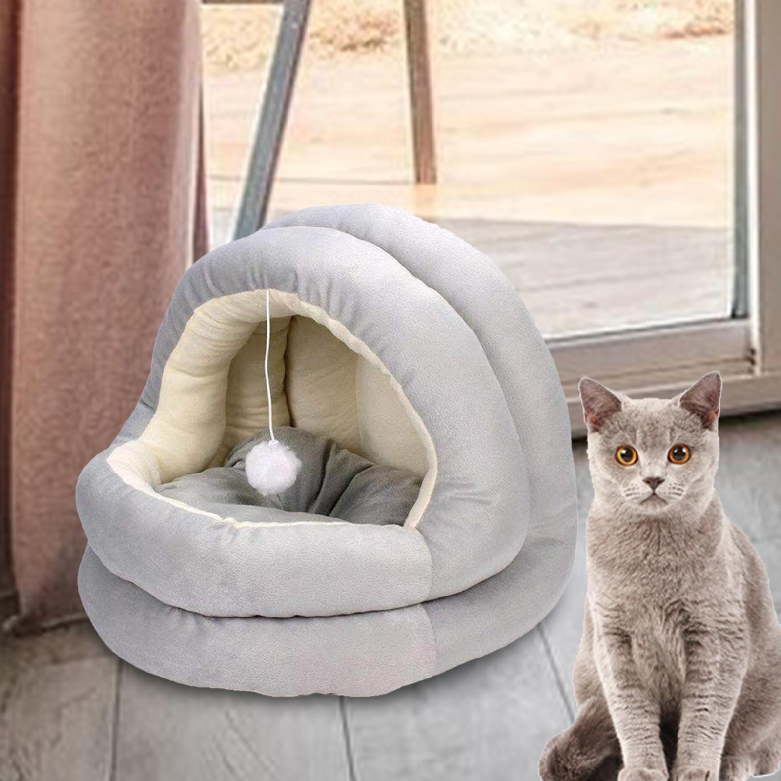 Cat Tent Bed Plush Tent House Small Dog House Machine Washable Pet House Hut