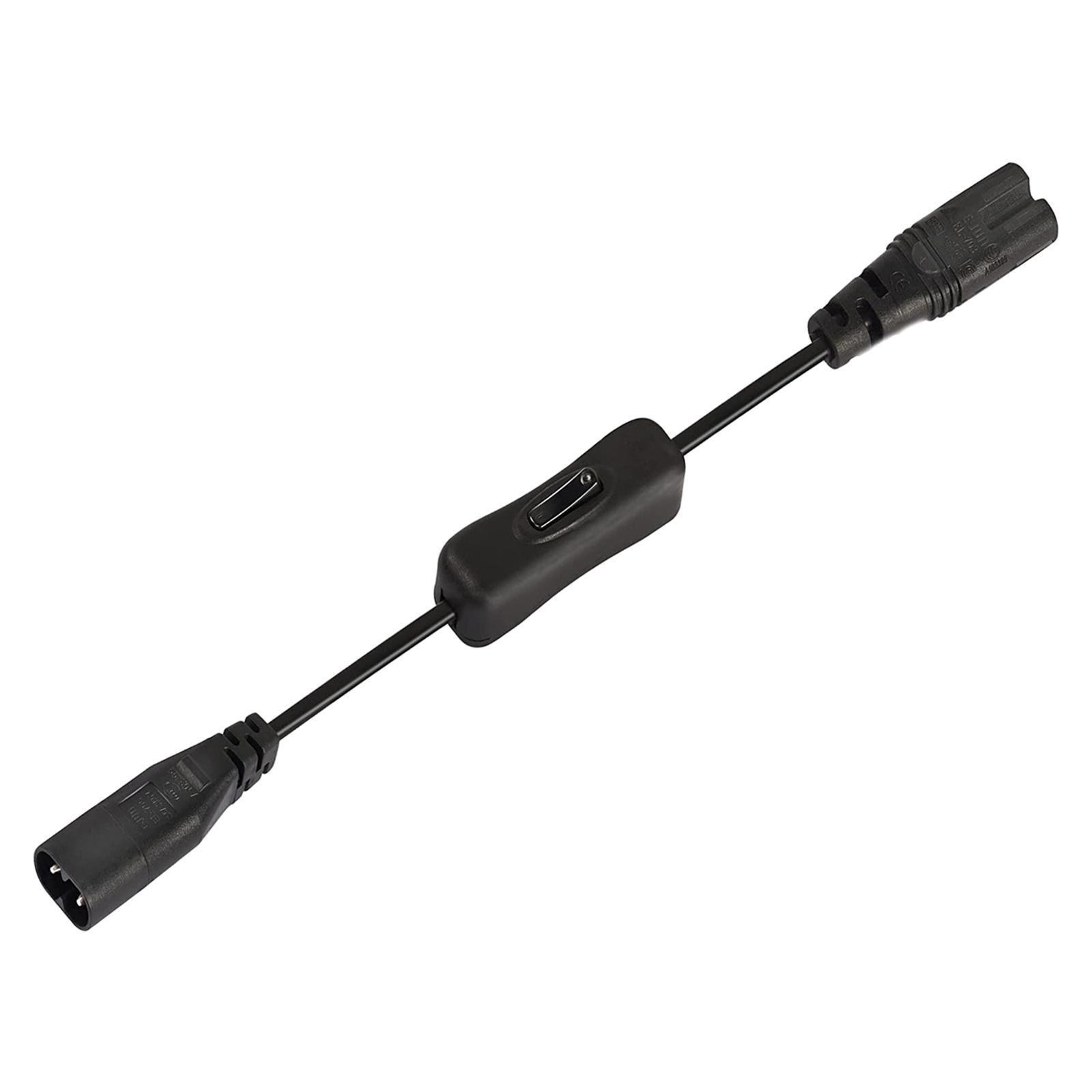 IEC 320 C8 Male to C7 Female Power Cable with On/Off Switch for Computer