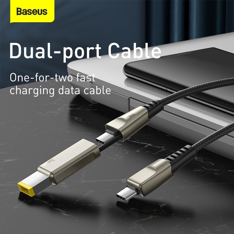 Cáp nguồn Baseus 1 for 2 Fast Charging Data Cable Type C to C + DC 100W