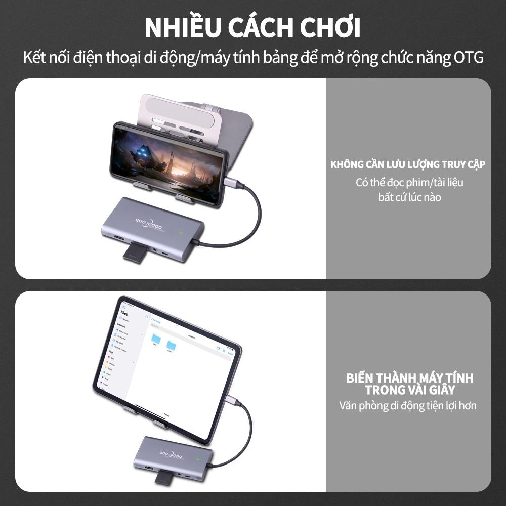 H90 - USB C HUB Type C 11 Trong 1 Nhiều Đế Cắm Laptop cho Dell HP dành cho MacBook Pro Type C Dock HDMI PD 3.0 USB RJ45 VGA PD
