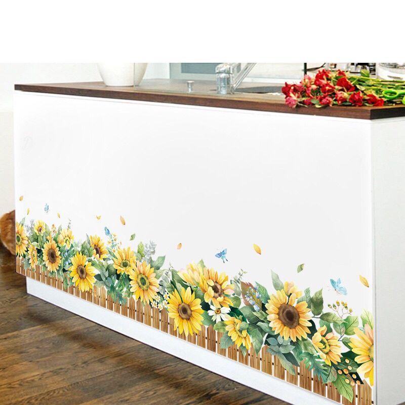 Decal dán chân tường hoa hướng dương to