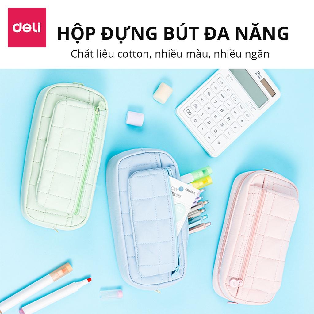 Túi Hộp Đựng Bút Vải Cotton Cute Xinh Xắn Màu Pastel Deli - Phù Hợp Cho Học Sinh Văn Phòng Đựng Đồ Dùng Cá Nhân Mĩ Phẩm Đồ Du Lịch - 67066