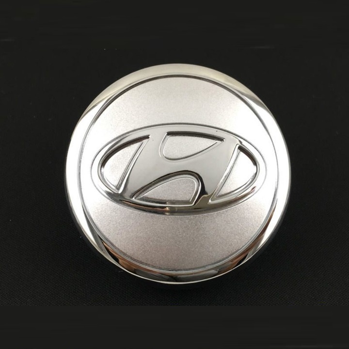 Logo chụp mâm, ốp lazang bánh xe ô tô Hyundai, đường kính 65mm