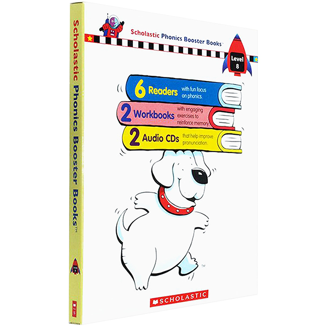Scholastic Phonics Booster Books : Box Set Level 8 (Include 6 Books, 2 Workbooks and 2 Audio CDs)