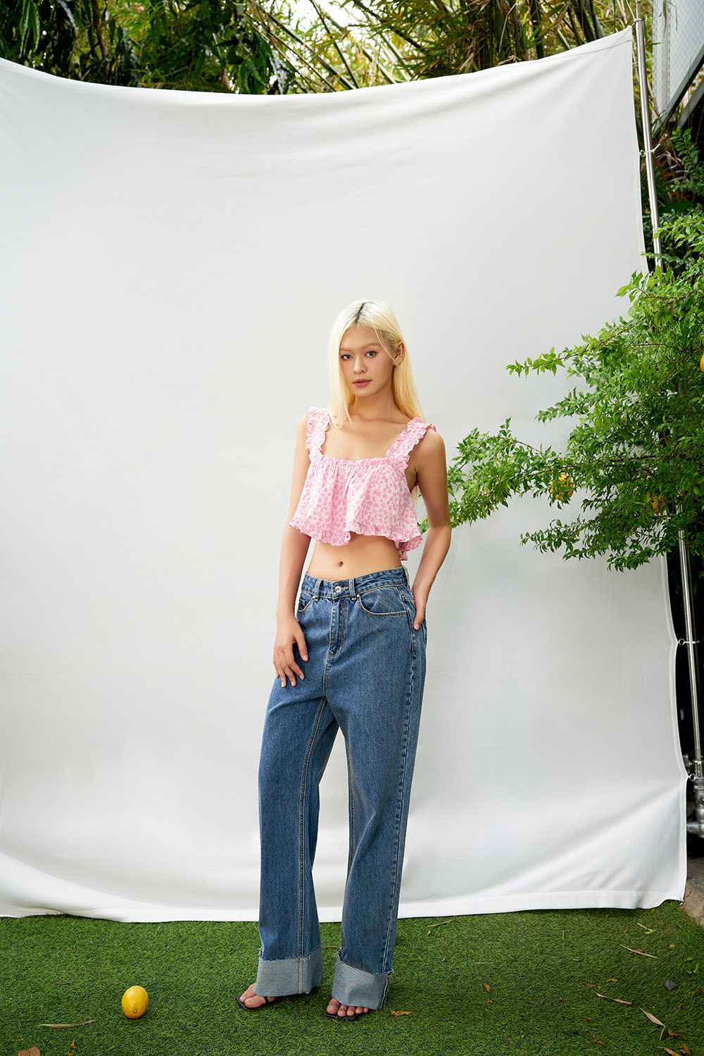 DOTTIE - Quần jeans dài ống rộng - Xanh đậm - Q0313