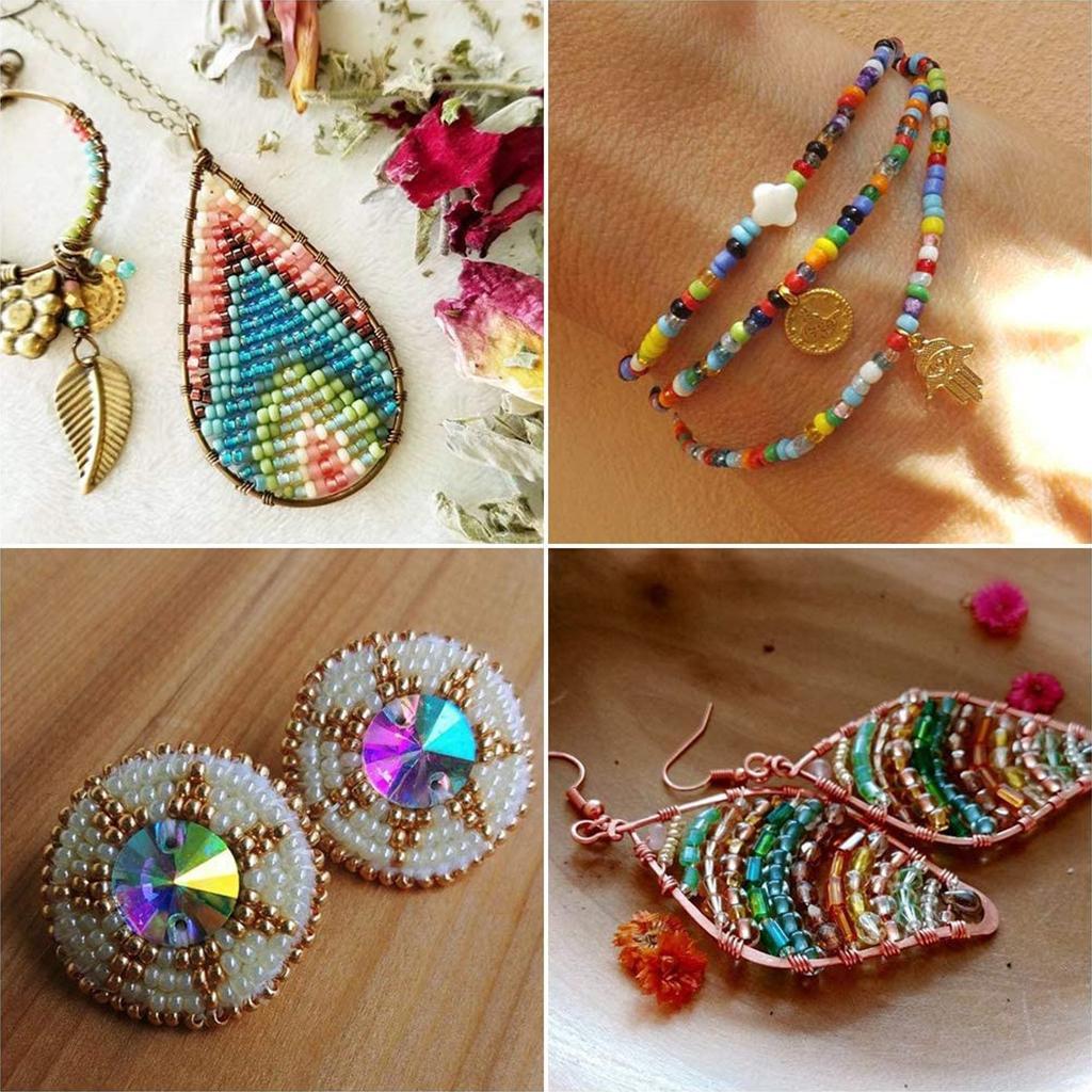 Jewelry Making Kit Glass Seed Beads Box Lobster Clasps Beading Cord DIY
