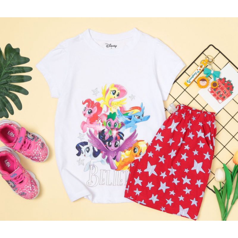 Bộ cotton ngắn tay cho bé gái 4-14t