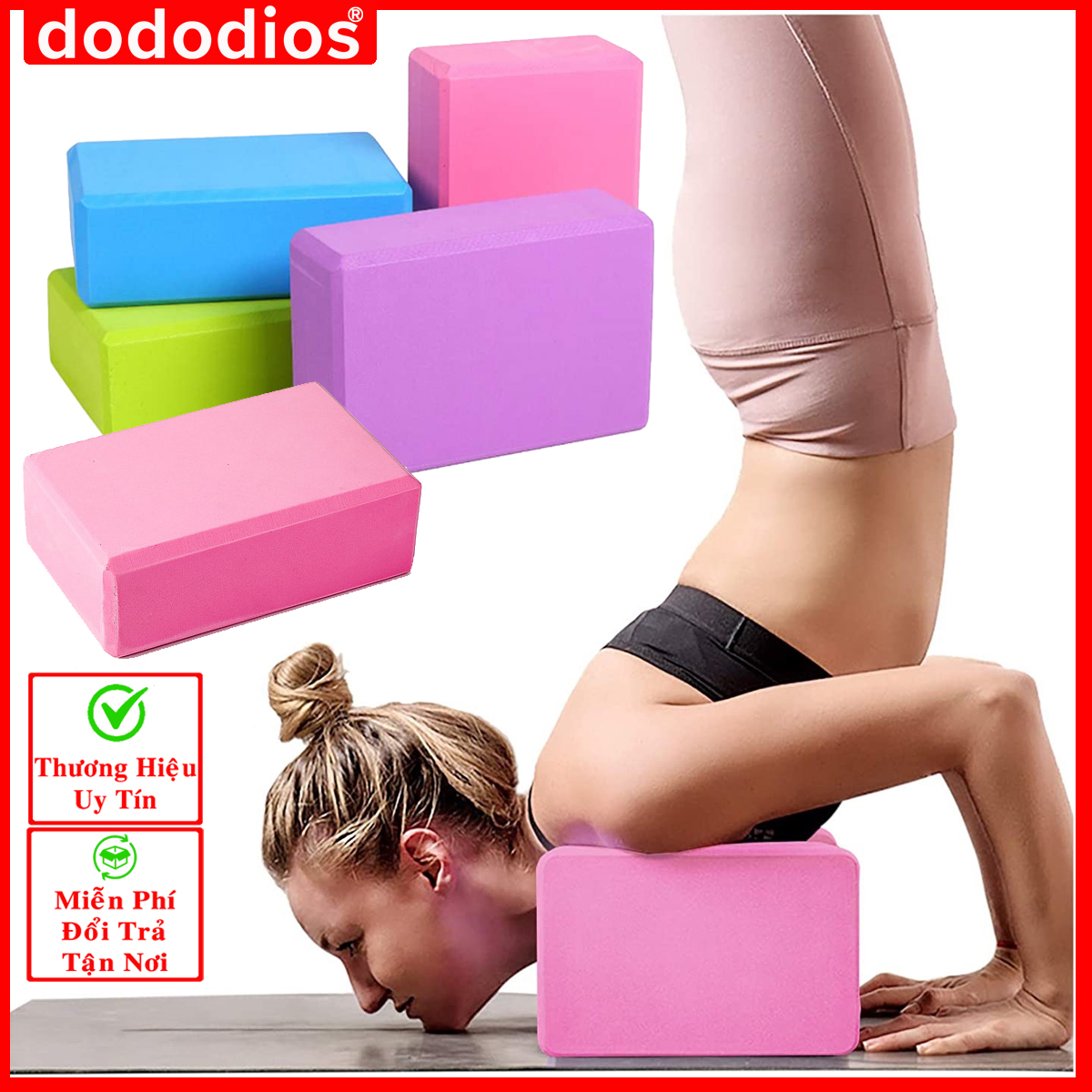 Gối Gạch Tập Yoga Chọn Màu Chất Liệu EVA Mật Độ Cao Nặng 185 Gram Chính Hãng Dododios – Gối Tập Yoga Tập Gym Tập Thể Thao Cao Cấp