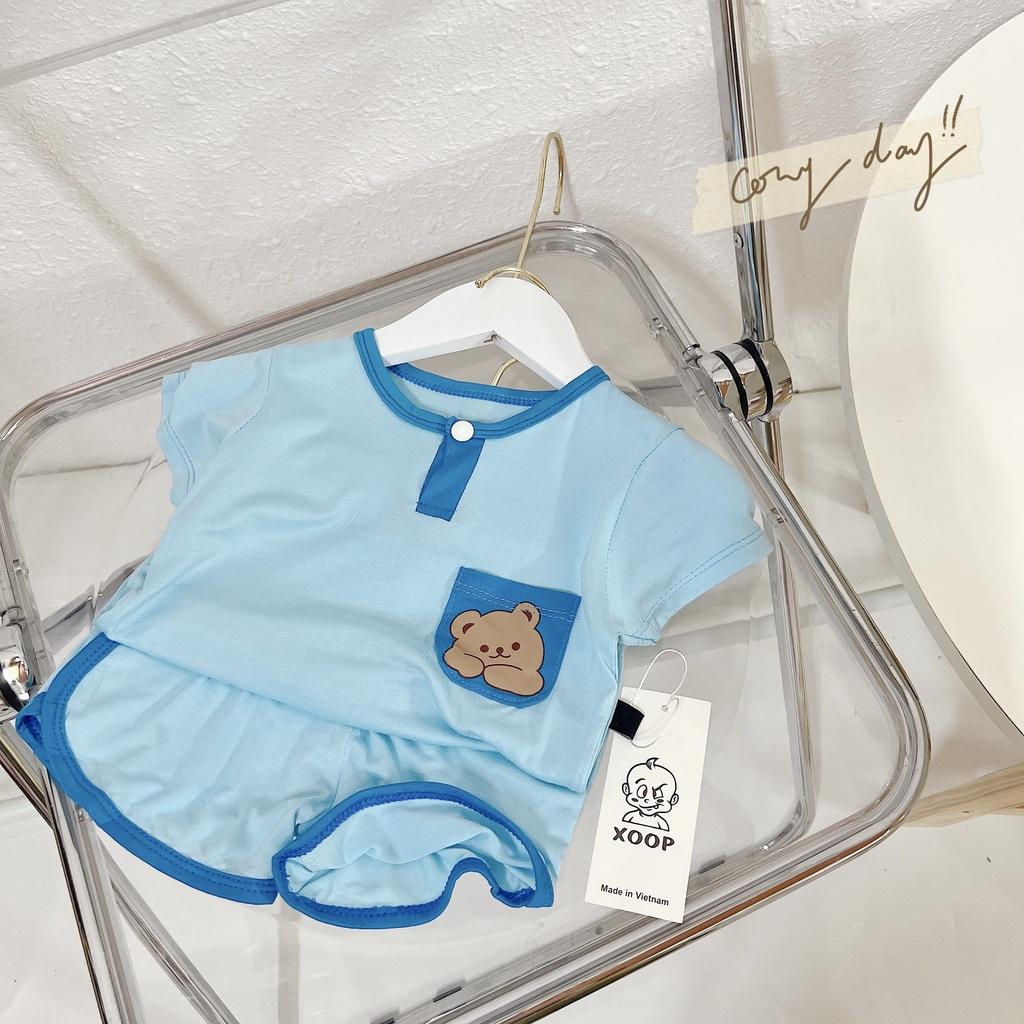 (9-29kg)Bộ cộc tay chất thun lạnh - Bộ cộc tay xoop cổ trụ cúc bấm nhựa có túi gấu cho bé BC5 Shop Phúc Yến