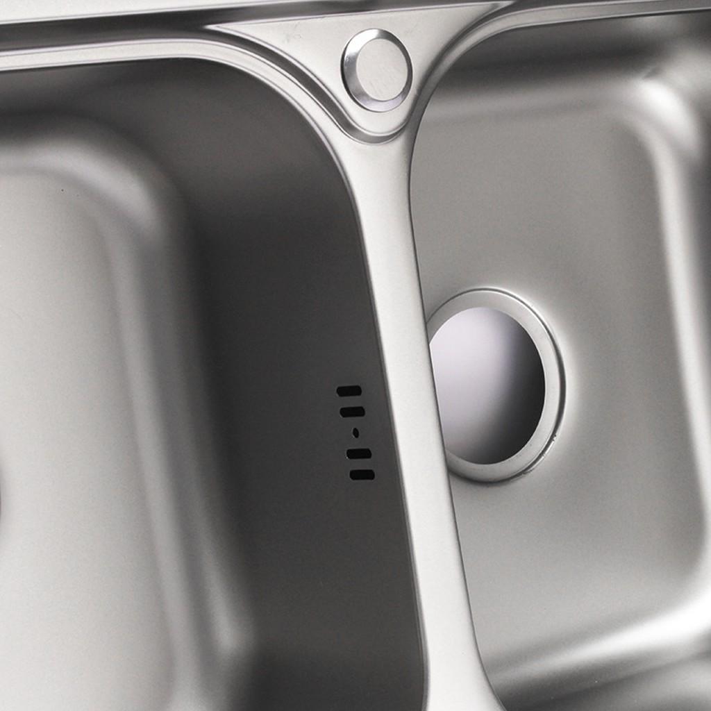 Chậu rửa chén 2 hộc inox tặng kèm bộ xả chậu thông minh