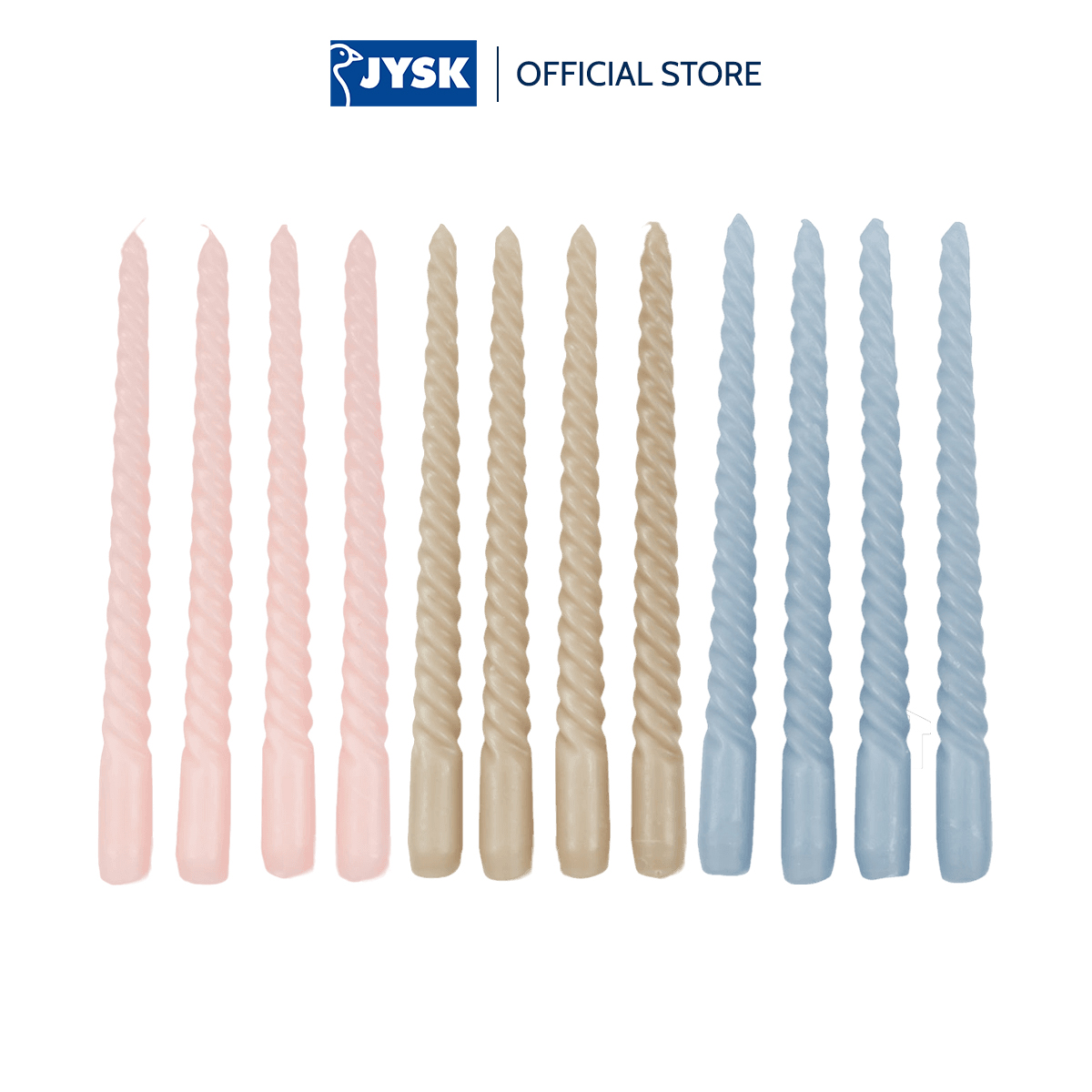 Nến | JYSK Baldur | bộ 4 chiếc | paraffin | nhiều màu | C26cm