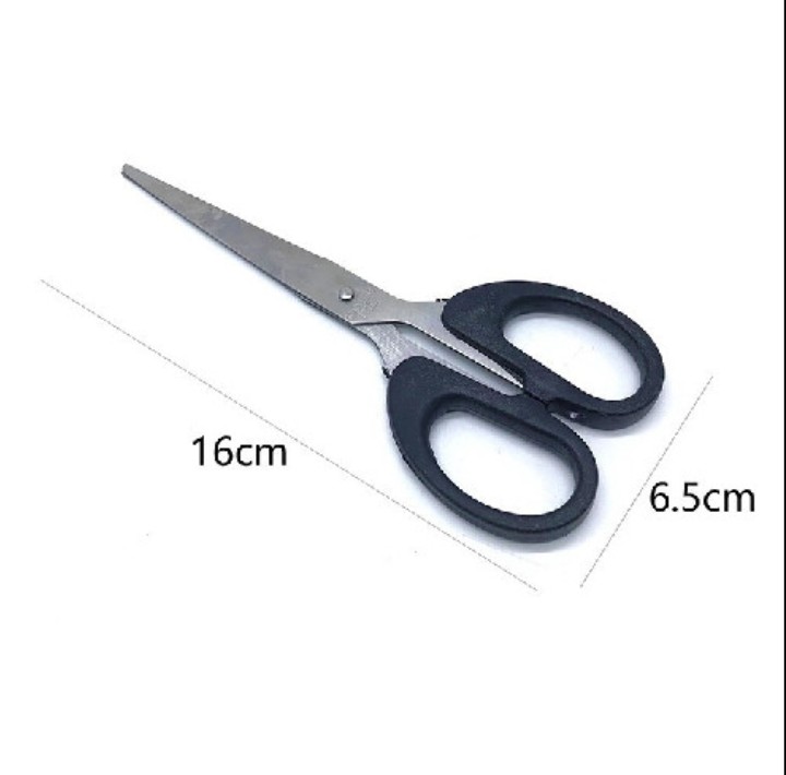 Vĩ kéo cắt văn phòng cán đen (6,5x15,5cm)