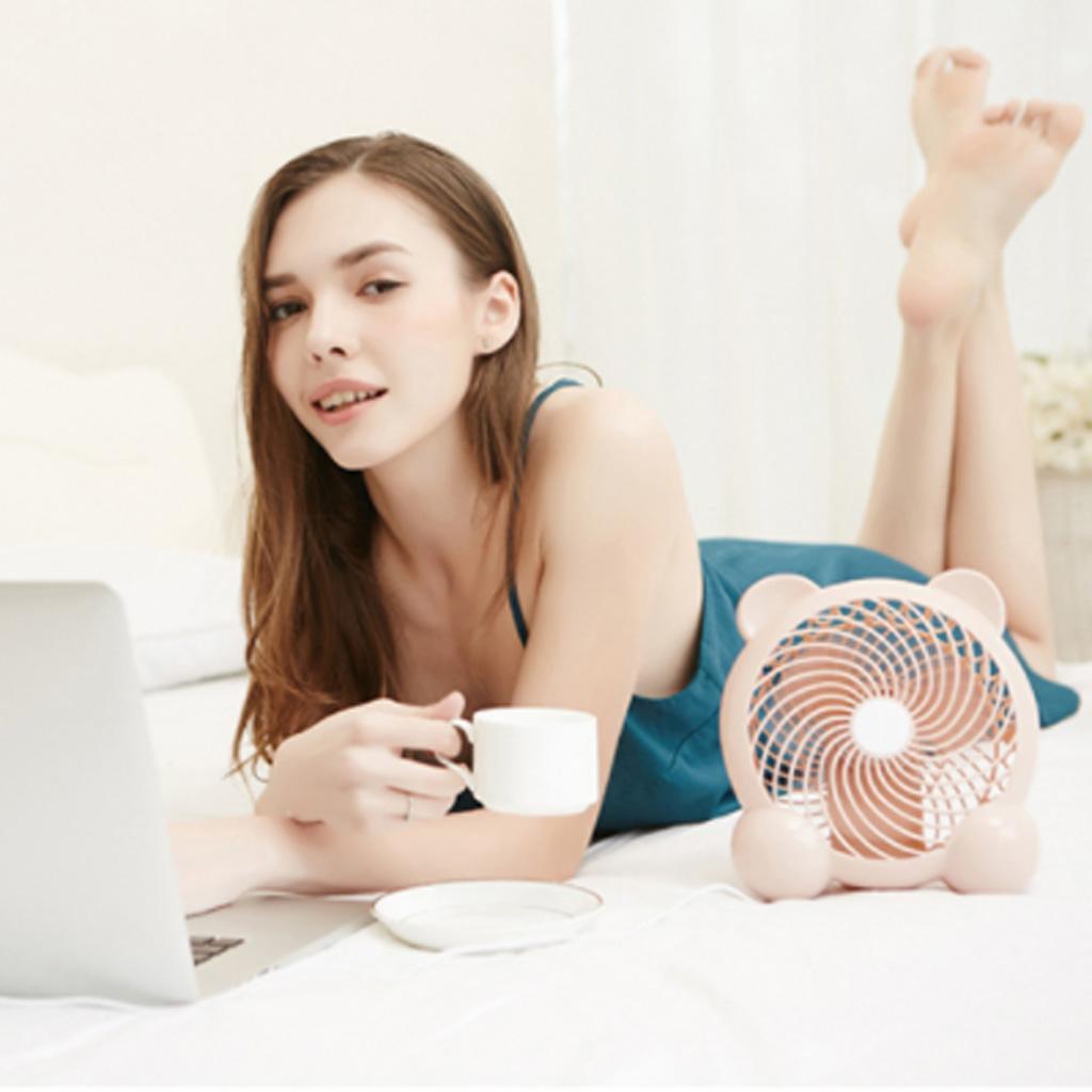 USB Fan Mini Portable Desktop Cooling Desk Quiet Fan Rechargeable