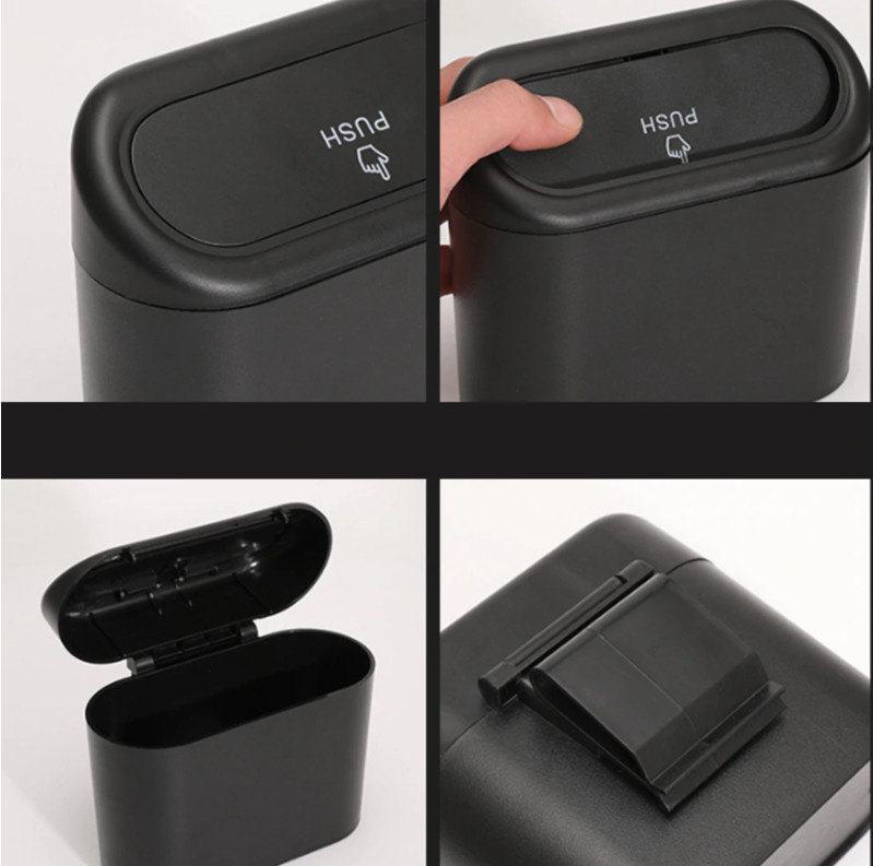 Thùng rác mini ô tô Trash Can Push USA ABS GM XY-L006