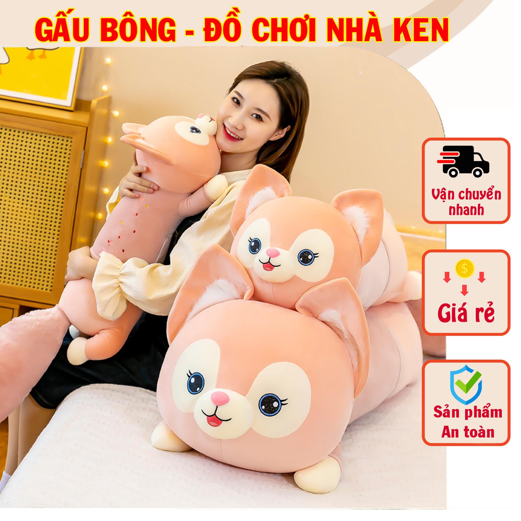 Thú Bông Cáo Đuôi Dài, Gấu Bông Hồ Ly Đuôi Chồn Dễ Thương Size 1M4