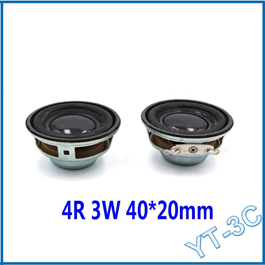 2 Chiếc Mới 40MM * 20MM Âm Thanh Mini Loa Di Động 4 Ohm 3W Loa Toàn Dải Mặt Cao Su NdFeB Từ Tính Loa