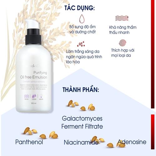 Sữa dưỡng, tinh chất dưỡng trắng làm sáng da giảm vết nhăn, mờ thâm nám, dưỡng ẩm GoodnDoc Purifying Oil Free Emulsion