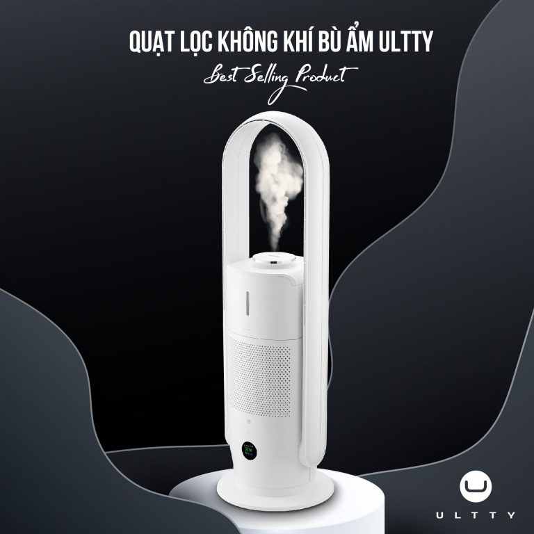 Máy Lọc Không Khí Bù Ẩm ULTTY SKJ-CR022 Dạng Quạt, Diệt Khuẩn Bằng Tia UV, Chế Độ Làm Mát 9 Cấp, Bộ Lọc HEPA H13 Loại Bỏ 99,97% Bụi Mịn, Vi Khuẩn, Virut, Bù Ẩm 3 Cấp - Hàng Chính Hãng