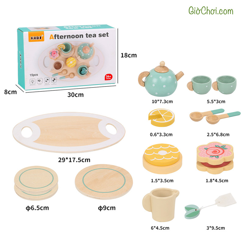 Đồ chơi bộ trà chiều bằng gỗ cho bé từ 3 tuổi