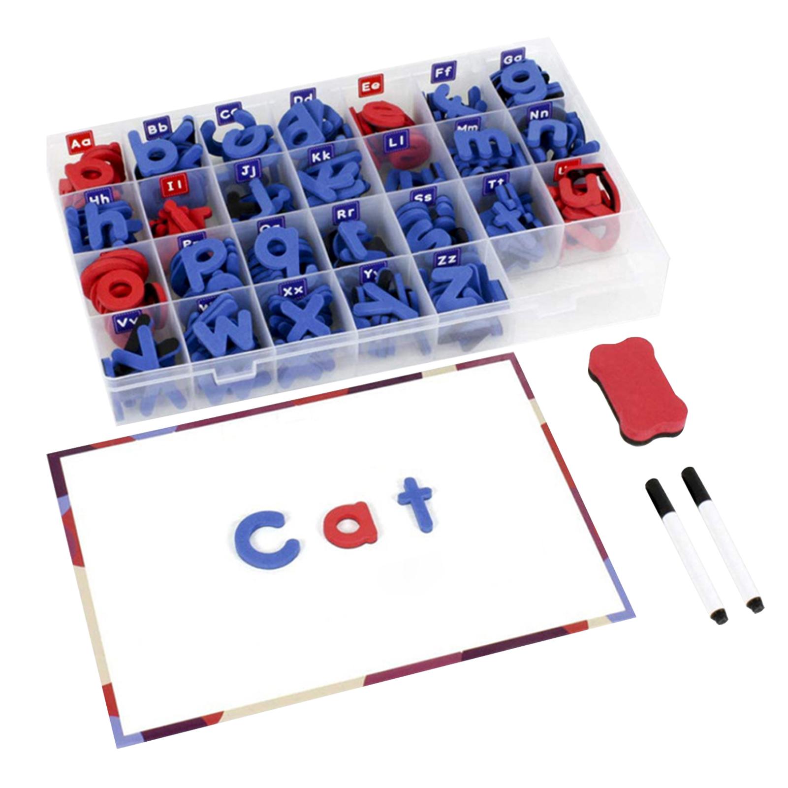 Magnetic Letters Kit Alphabet Magnets Toy 238 Pcs ABC Foam Large Double-Side Magnet Board Pen Board Eraser & Storage Box