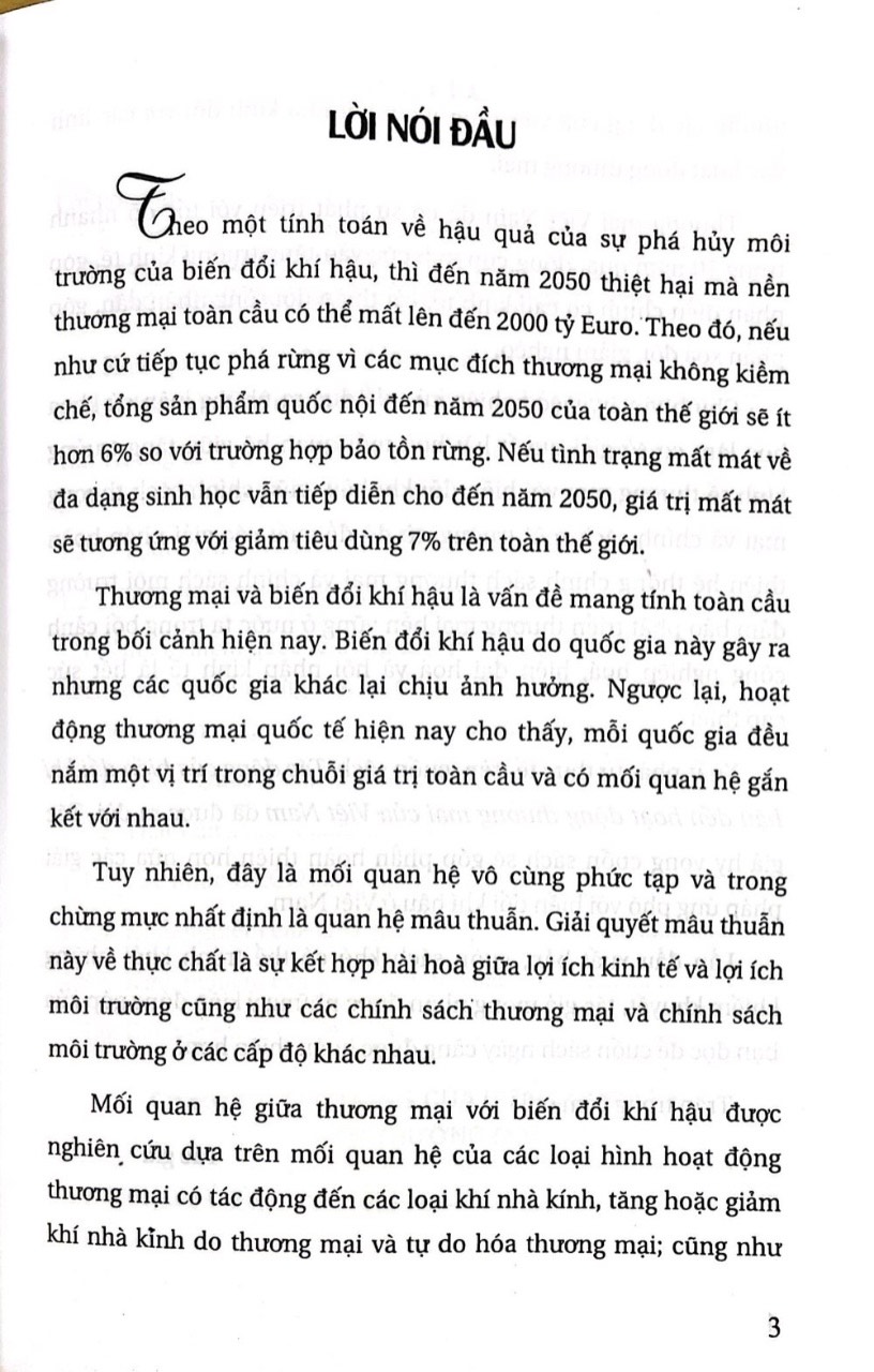 Tác Động Của Biến Đổi Khí Hậu Đến Hoạt Động Thượng Mại ở Việt Nam ( Sách Chuyên Khảo)