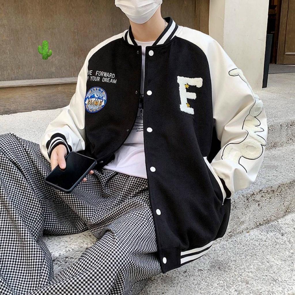 Áo Khoác Bomber Varsity Jacket in chữ F ClimB Chất Nỉ Mịn Đẹp Form Unisex Nam Nữ