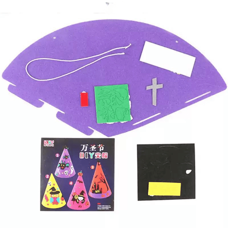 Mũ nhọn Halloween mẫu giáo chất liệu vải không dệt thủ công sáng tạo làm quà tặng diy sự kiện cho bé
