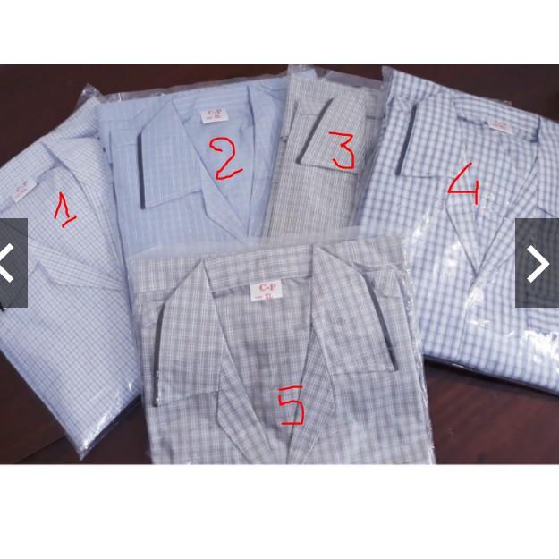 Bộ đồ ngủ pijama kate Tay dài quần dài kẻ sọc hoặc caro dành cho Nam