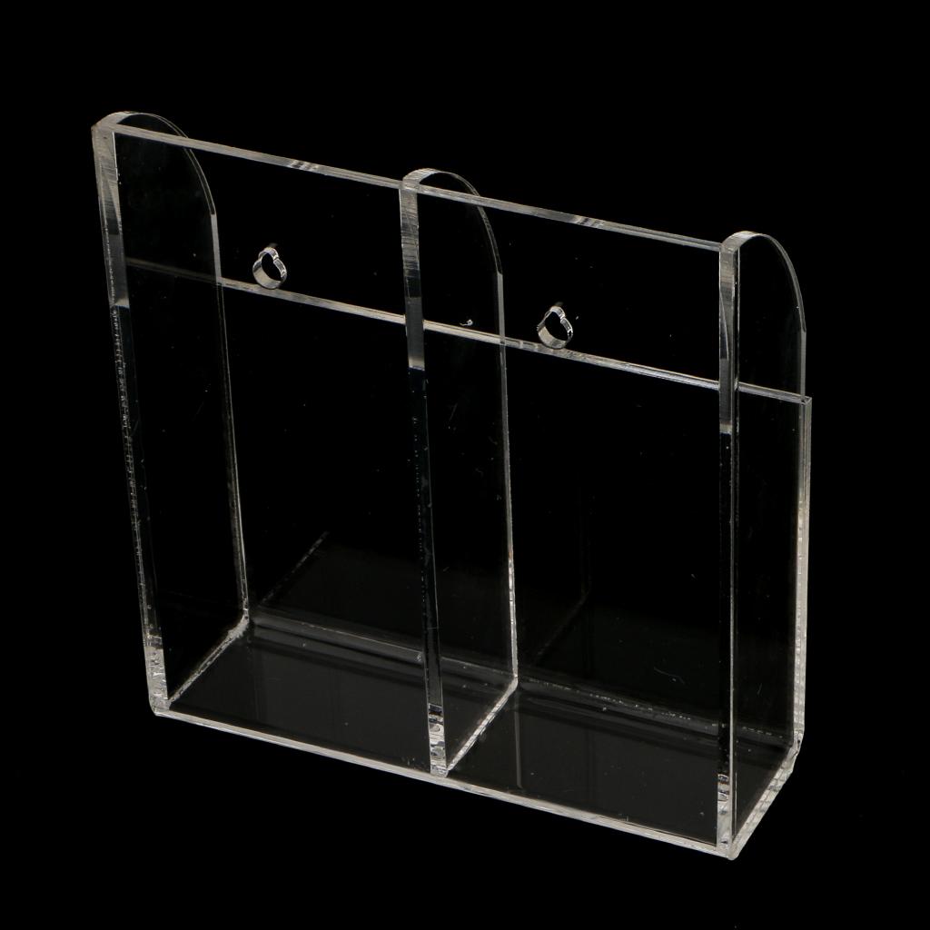 4mmAcrylic TV Air Remote Control Holder Case Wall Mount Storage Box 2 Grids