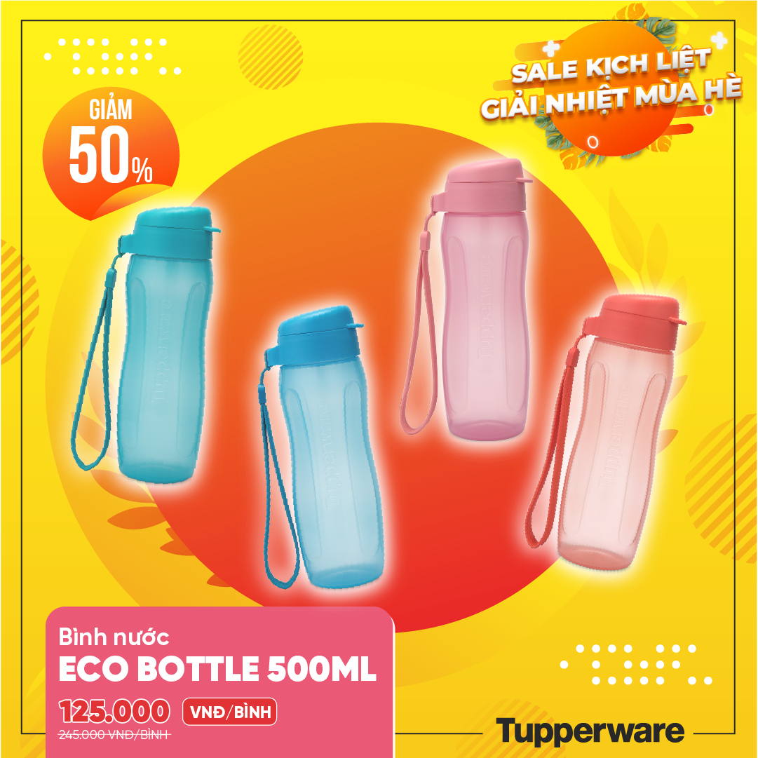 BÌNH NƯỚC ECO GEN II 500ML TUPPERWARE MÀU MỚI