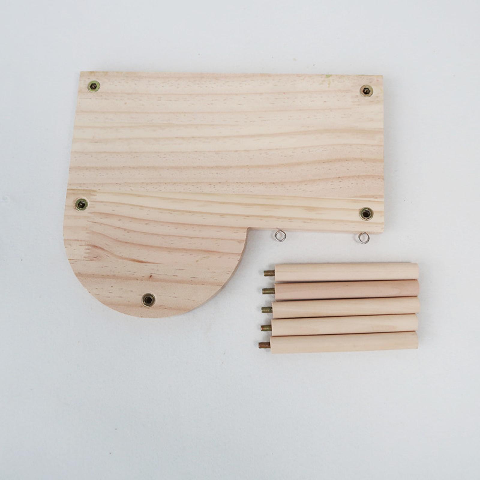 Two Layers Wooden Hamster Platform Climbing Ladder Cage Landscaping Climb