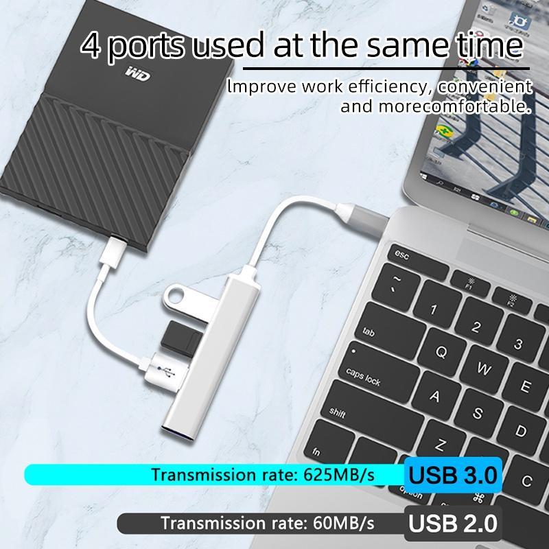 Hub 4 Cổng USB Type C 3.0 5Gbps Tốc Độ Cao Cho Máy Tính