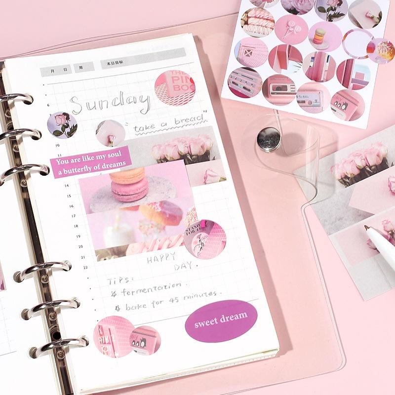 Giấy Nền - Set 40 Giấy Nền Decor Kèm 32 Stickers Chấm Dot Trang Trí Bullet Journals/ Dán Tường