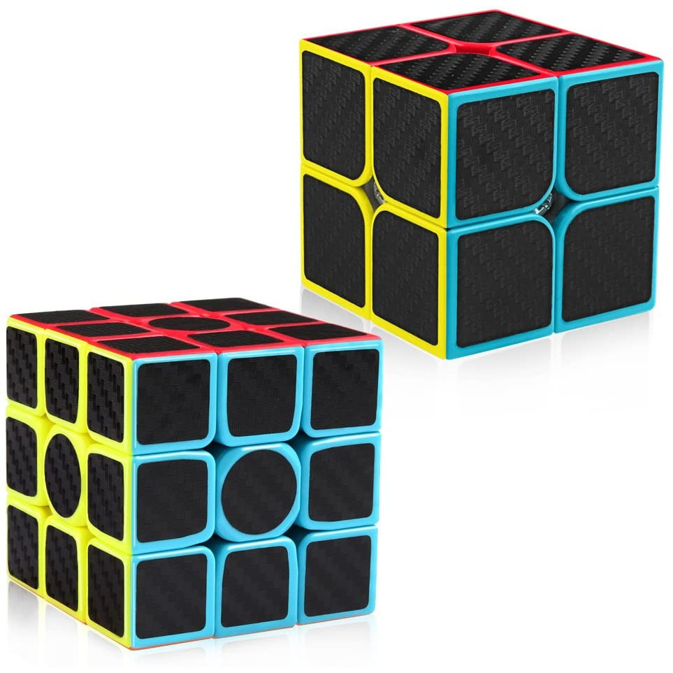 Đồ chơi ảo thuật : COMBO 2 RUBIK 2X2, 3X3 CARBON CAO CẤP