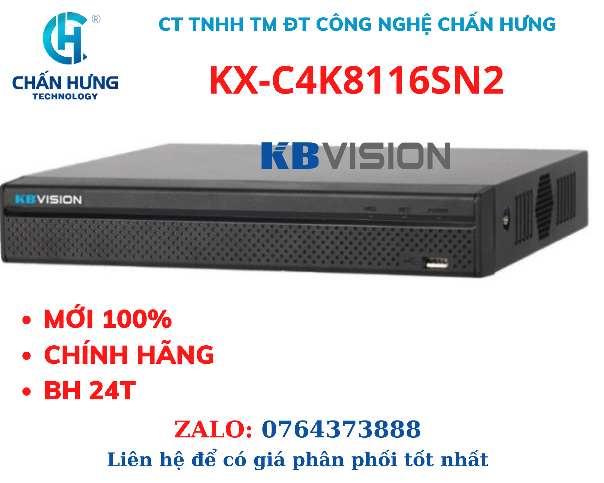 Đầu ghi hình camera IP 16 kênh KBVISION KX-C4K8116SN2 - HÀNG CHÍNH HÃNG