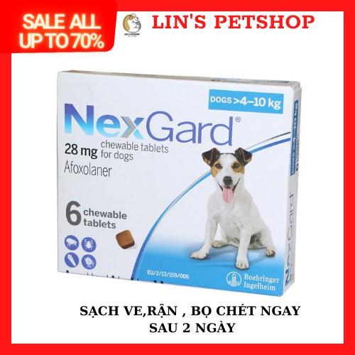 1 VIÊN NHAI D.IỆT VE RẬN , HẾT GHẺ NEX-GARD - 4-10kg