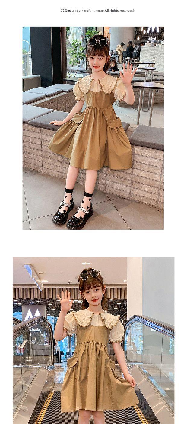 DONGSHOP HOT Váy mùa hè cho bé gái 2023 Váy công chúa thời trang cho bé gái Váy cổ búp bê mùa hè