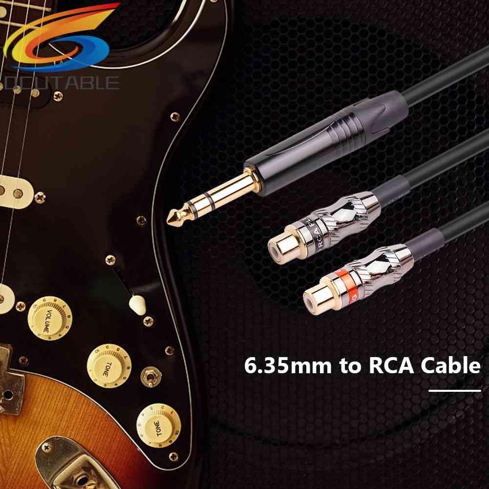 Cáp Chia Audio 6.35mm ĐầU CắM Sang Lỗ CắM 2RCA Mạ VàNg 24k